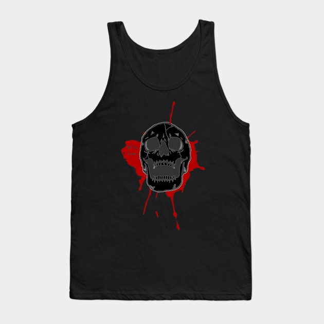 ATH Black Skull with logo Tank Top by All The Horror